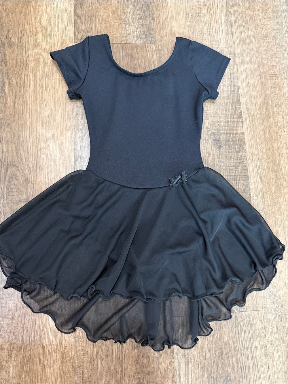 Capezio Black Short-Sleeve Ballet Dress with Chiffon Skirt